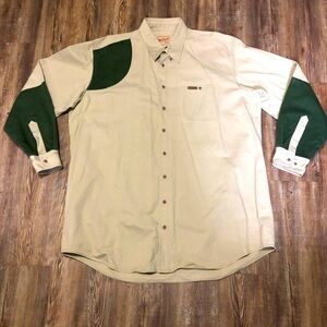 Woolrich Shirt Men's 2XL Tall Button Down Beige Hunting Outdoor Long Sleeve